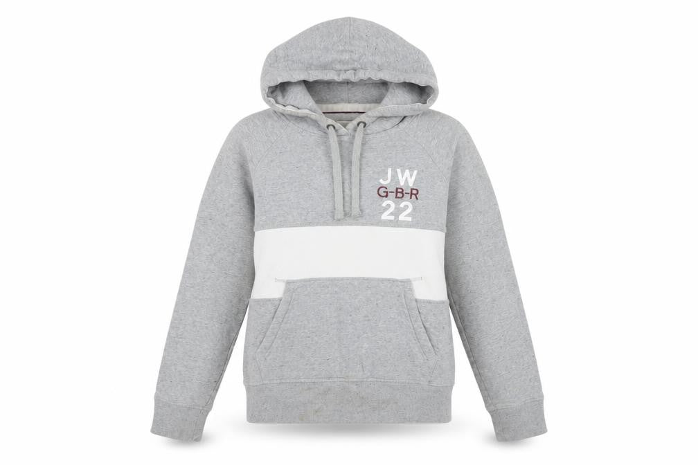 Jack Wills Women Grey White UK 10 Pullover Hoodie Logo Colourblock