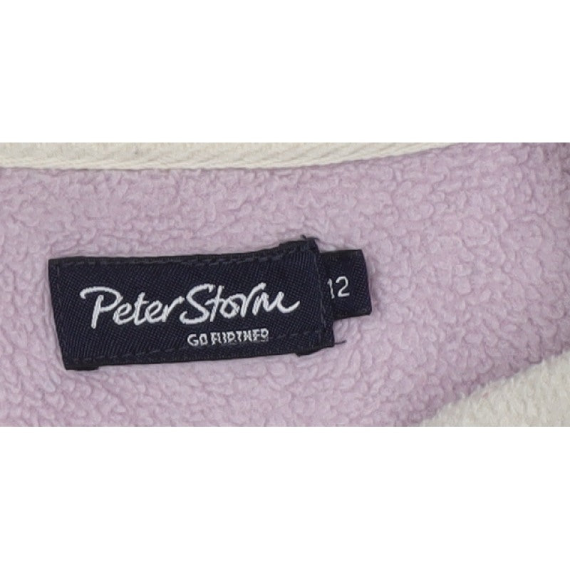 Peter Storm Women’s Ivory Size 12 Fleece V-Neck Pullover Sweatshirt