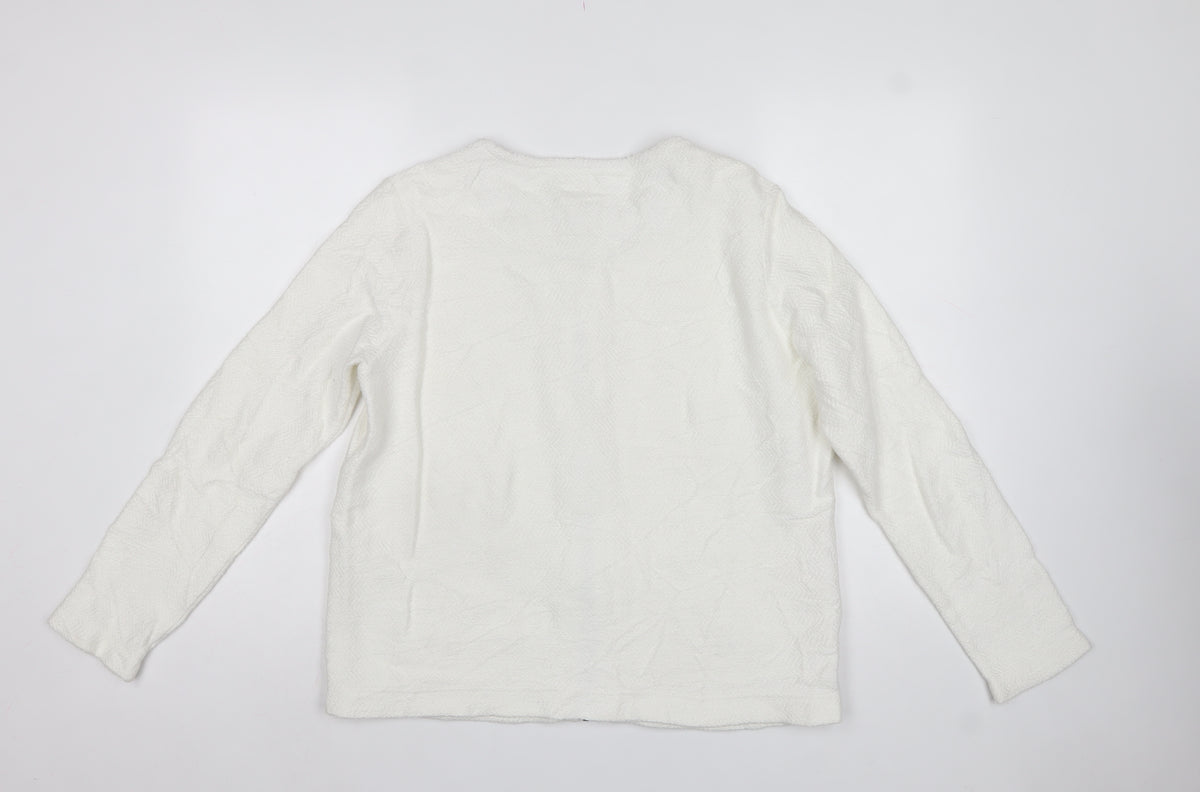Fat Face Women’s Ivory M Full Zip Cotton Sweatshirt Jacket