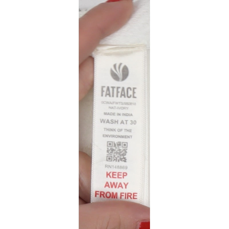 Fat Face Women’s Ivory M Full Zip Cotton Sweatshirt Jacket