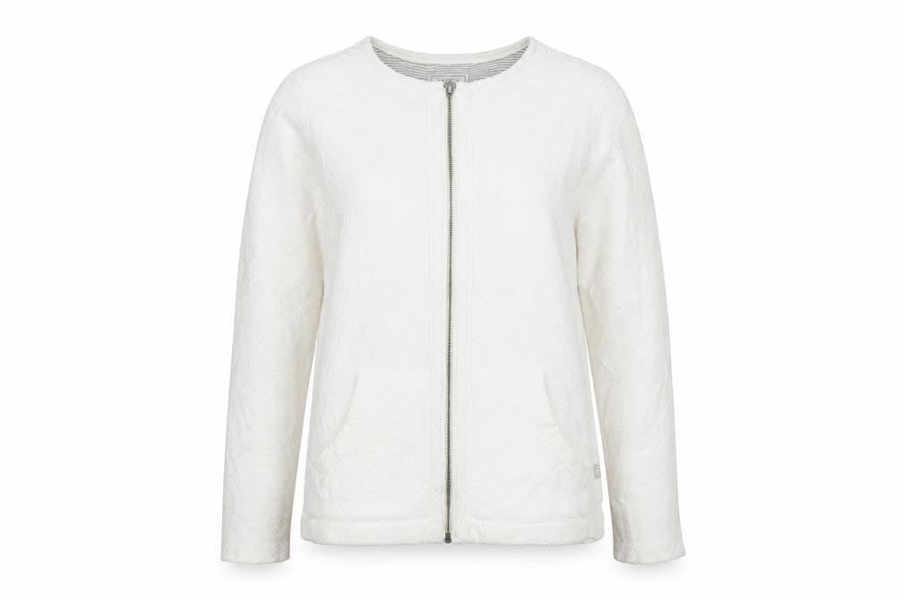 Fat Face Women’s Ivory M Full Zip Cotton Sweatshirt Jacket