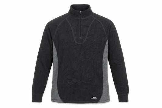 Trespass Men’s Black Grey XL 1/4 Zip Fleece Sweatshirt