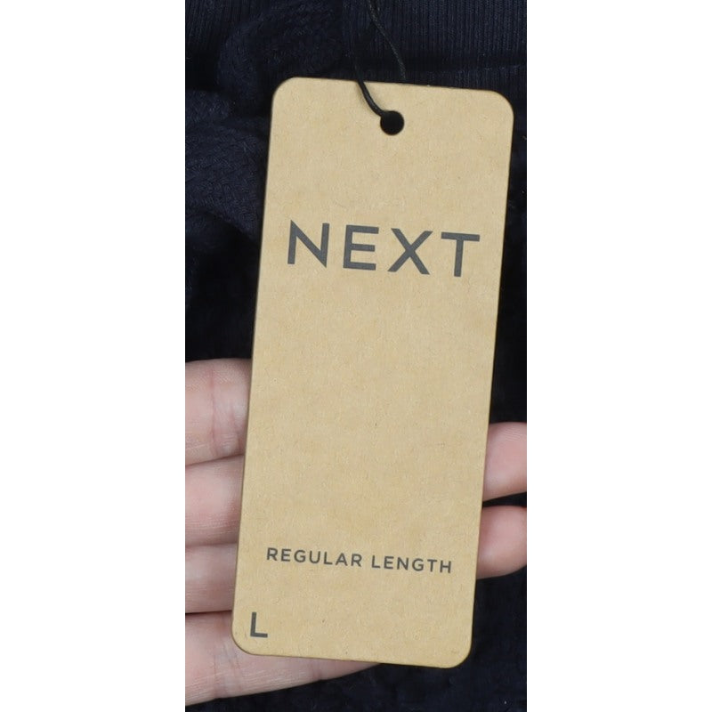Next Women Blue L Teddy Fleece Jogger Trousers Drawstring Regular