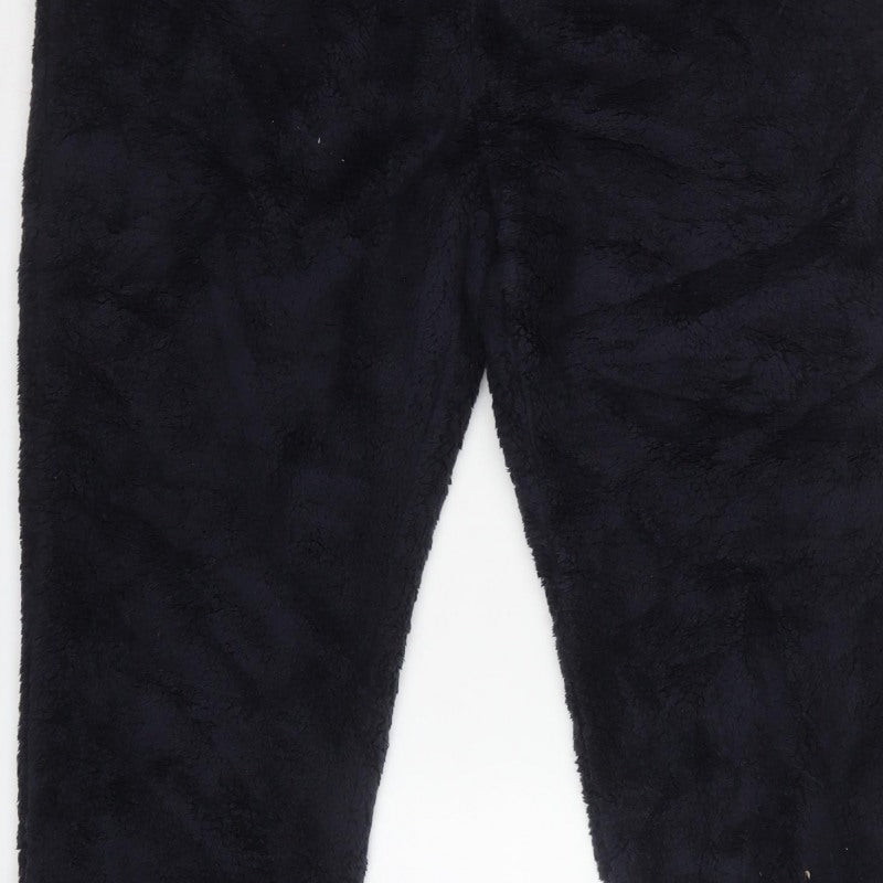 Next Women Blue L Teddy Fleece Jogger Trousers Drawstring Regular