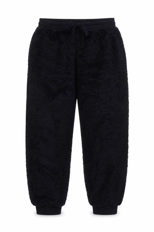 Next Women Blue L Teddy Fleece Jogger Trousers Drawstring Regular