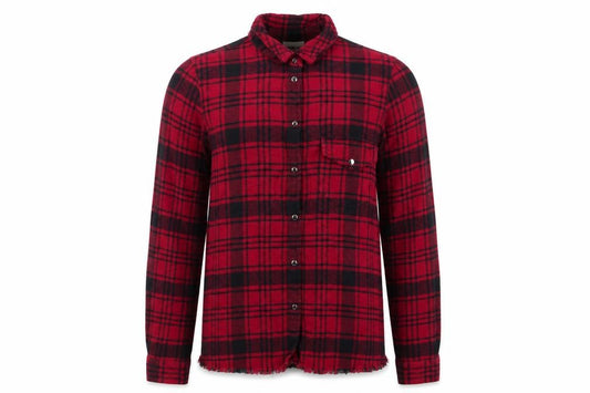 Noisy May Women’s Red Plaid Cotton Button-Up Shirt Size M