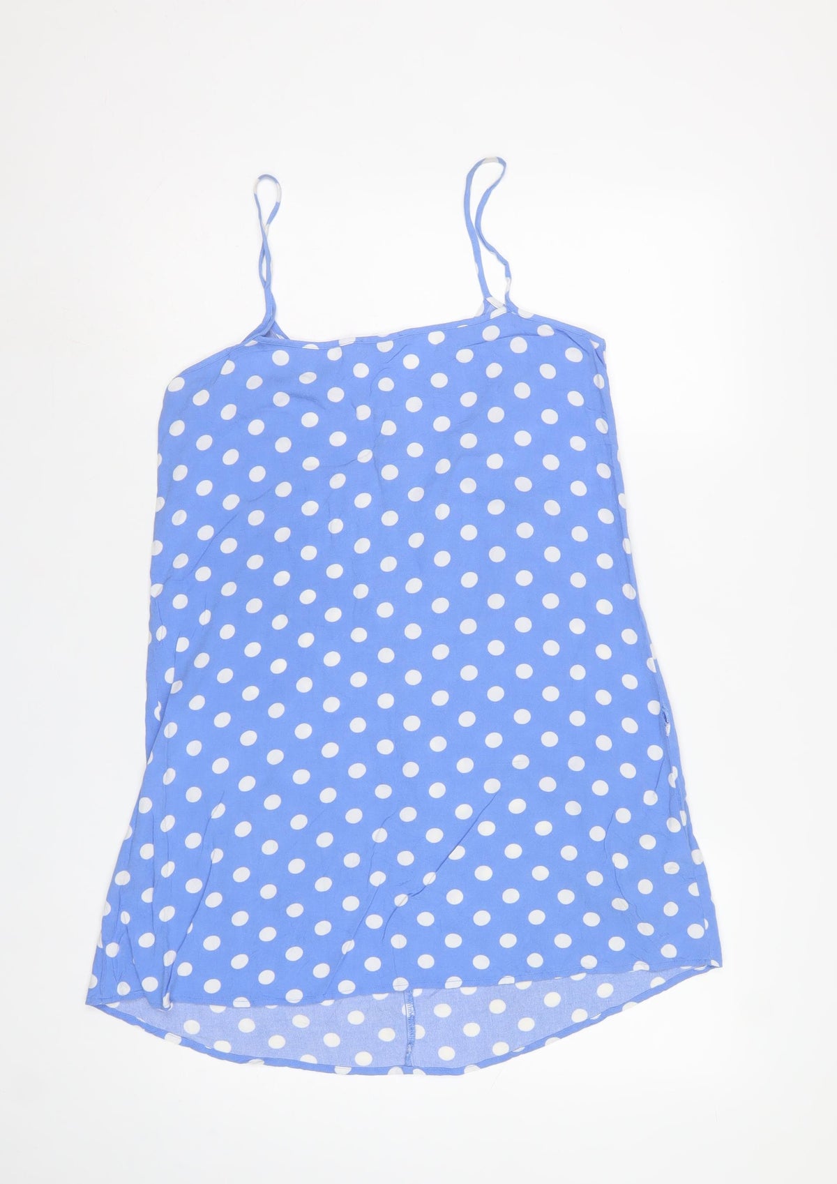 Mango Women Blue Polka Dot Size M A-Line Strappy Mini Dress