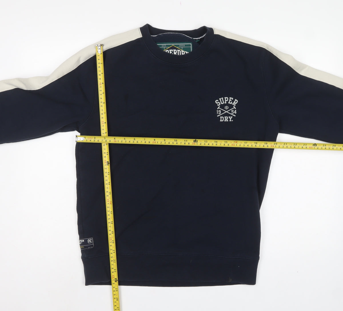 Superdry Men’s Blue S Pullover Crew Neck Logo Sweatshirt