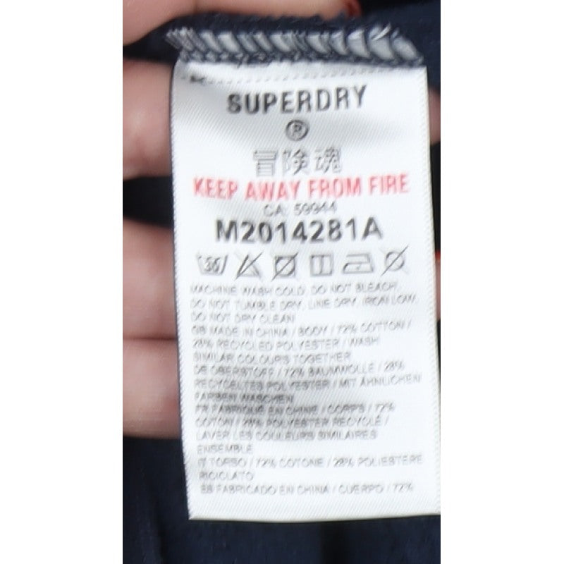 Superdry Men’s Blue S Pullover Crew Neck Logo Sweatshirt