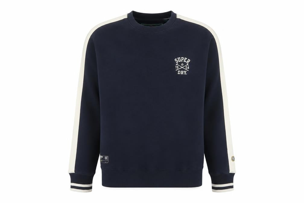 Superdry Men’s Blue S Pullover Crew Neck Logo Sweatshirt