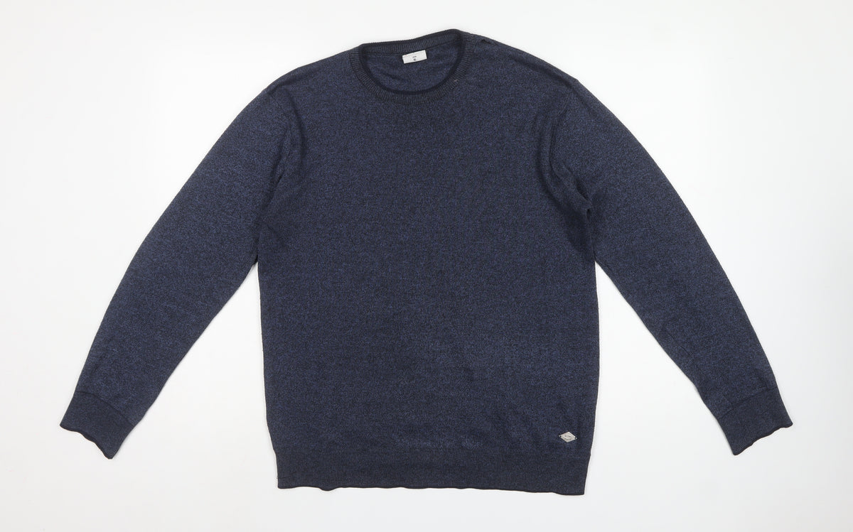 Lee Cooper Mens Blue XL Crew Neck Knit Pullover Jumper