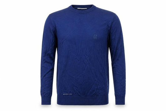 Christian Lacroix Men’s Blue M Crew Neck Logo Knit Pullover Jumper