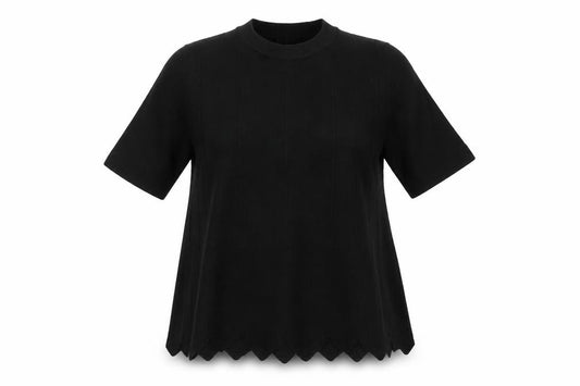 COS Women's Black M Wool Short Sleeve Tunic Pullover Jumper