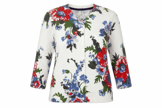 Joules Women’s Multicoloured Floral Button Cardigan UK 10 V-Neck