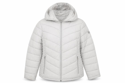 Michael Michael Kors Women Grey XL Hooded Packable Puffer Jacket