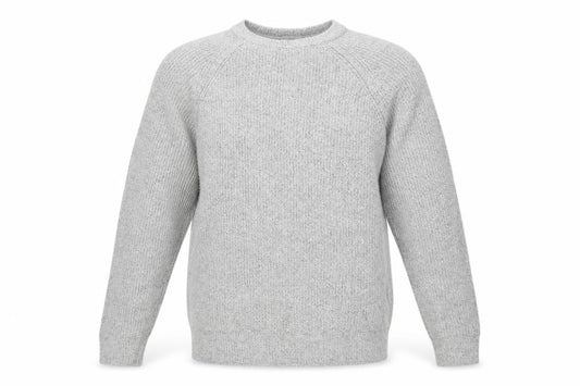 Marks and Spencer Men Grey M Ribbed Knit Crew Neck Pullover Jumper