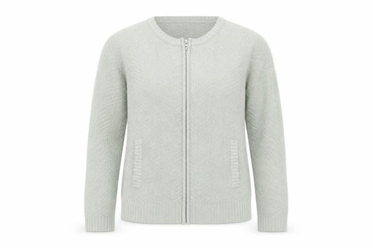 Isle Essentials Women’s Green Size 14 Full Zip Knit Jumper Pockets