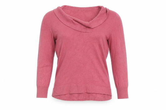 Coast Women Pink Size 10 Cowl Neck Balloon Sleeve Knit Jumper