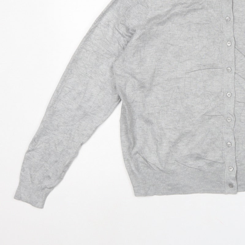 Marks & Spencer Women Grey Size 18 Fine Knit Button Cardigan