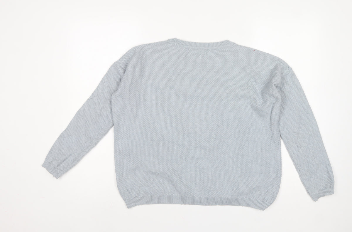 Hobbs NW3 Women’s Light Blue UK 8 Crew Neck Knit Pullover Jumper
