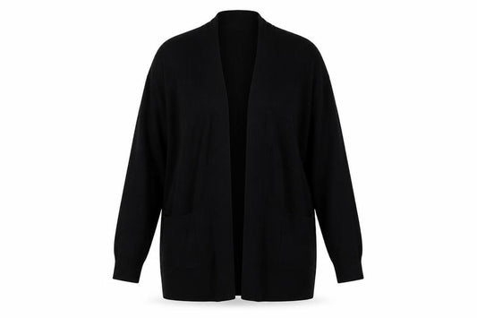 Marks and Spencer Women Black UK 14 Open Knit Pocket Cardigan