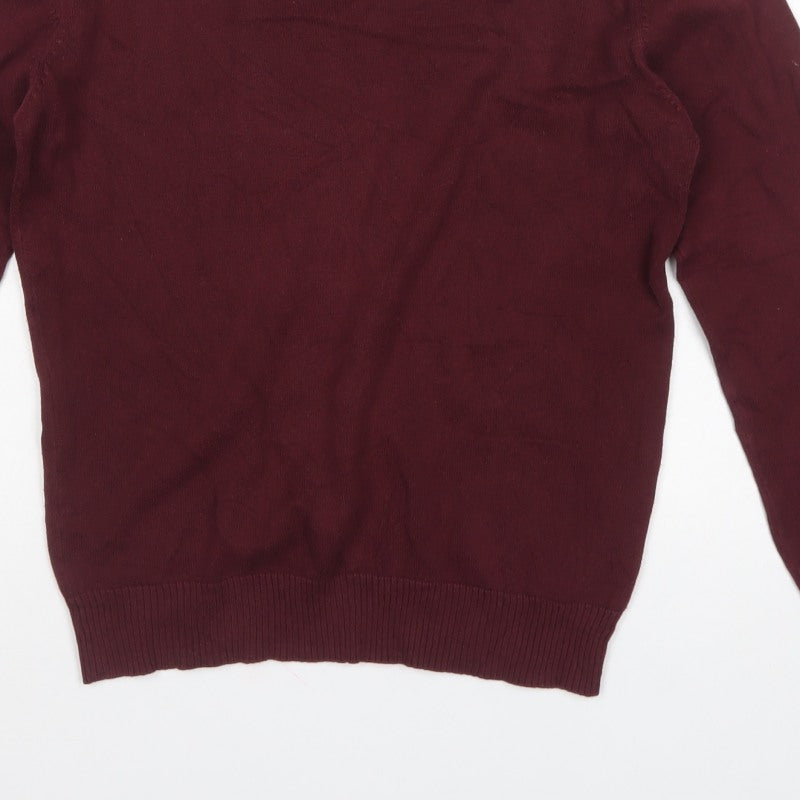 Lee Cooper Men’s Red S Cotton Crew Neck Knit Pullover Jumper