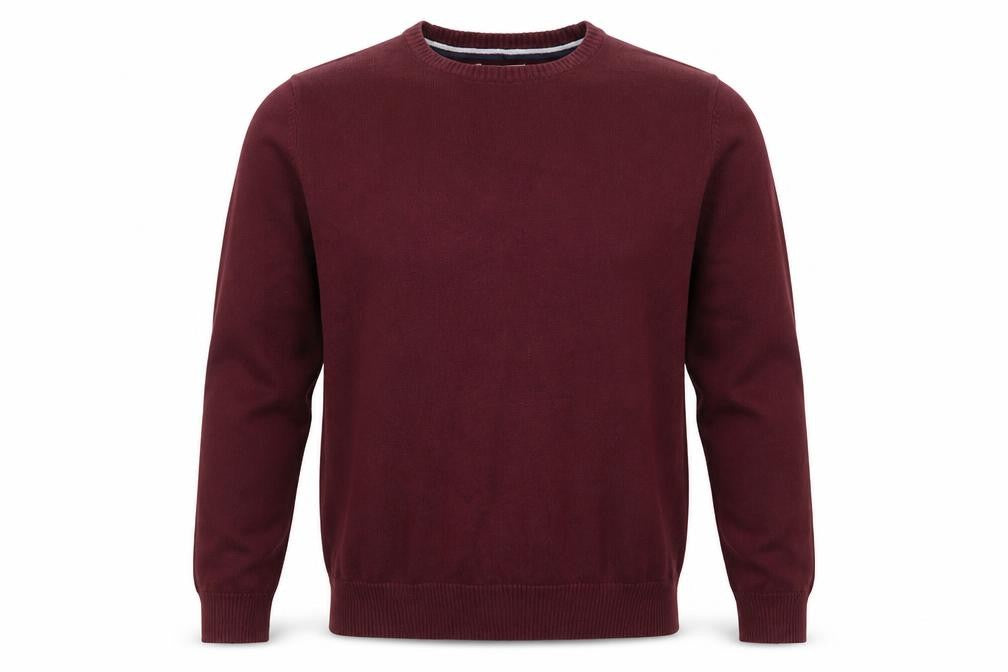 Lee Cooper Men’s Red S Cotton Crew Neck Knit Pullover Jumper