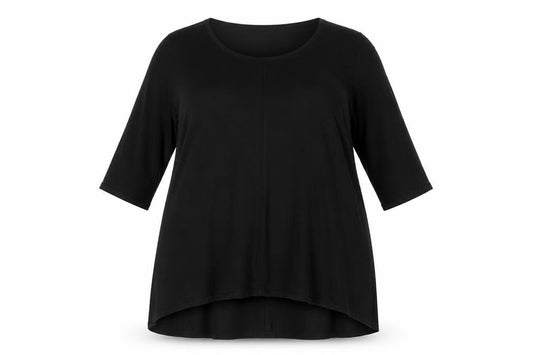 Capsule Women’s Black UK 24 Relaxed Knit Tunic Jumper 3/4 Sleeve