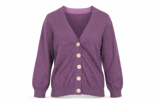 Brodie Women’s Purple Size 10 V-Neck Button Knit Cardigan