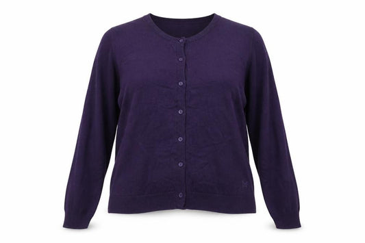 Crew Clothing Co. Women’s Purple UK 18 V-Neck Cotton Cardigan