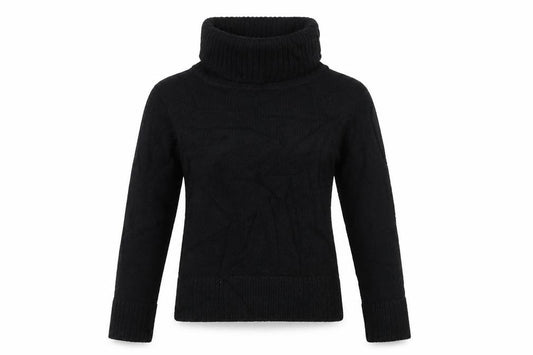 TANA Women’s Black M Cable Knit Roll Neck Pullover Jumper