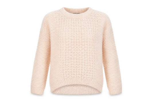New Look Women Pink UK 8 Fluffy Open-Knit Crew Neck Pullover Jumper