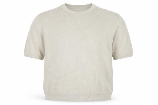 Marks and Spencer Men’s Beige 2XL Cotton Rich Short Sleeve Jumper
