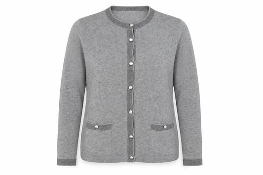 M&S Women’s Grey UK 14 Classic Wool Blend Button Cardigan