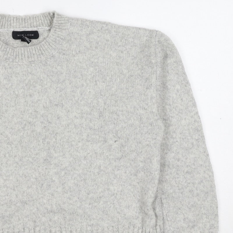 New Look Women’s Grey S Crew Neck Knit Pullover Jumper