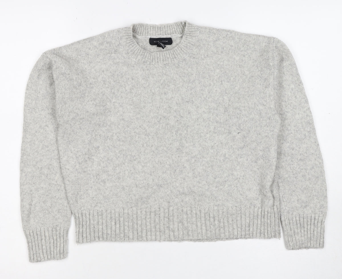 New Look Women’s Grey S Crew Neck Knit Pullover Jumper