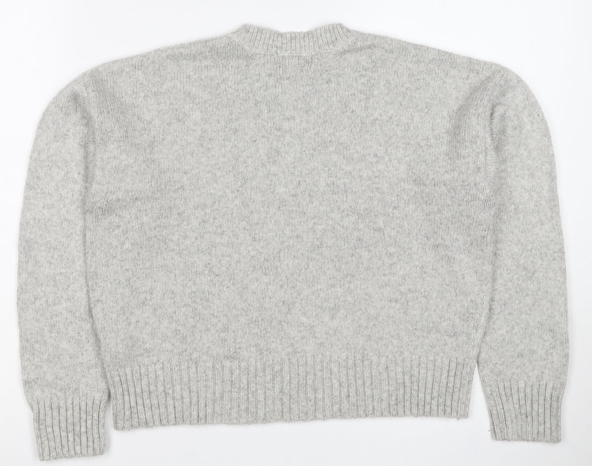 New Look Women’s Grey S Crew Neck Knit Pullover Jumper