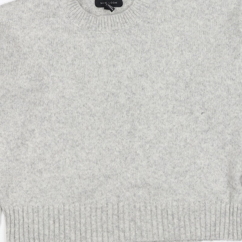 New Look Women’s Grey S Crew Neck Knit Pullover Jumper