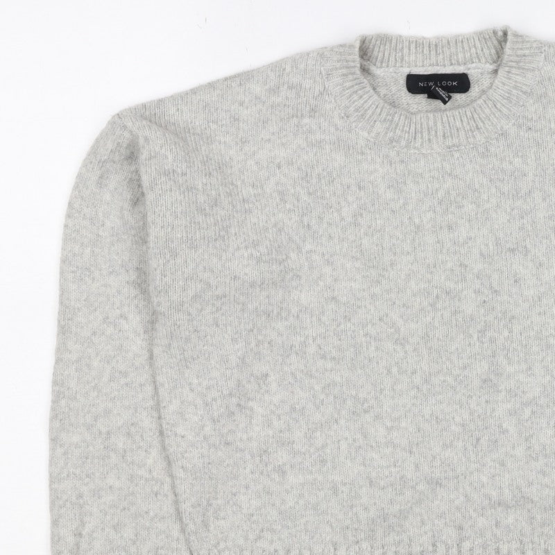 New Look Women’s Grey S Crew Neck Knit Pullover Jumper