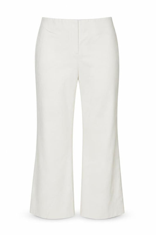 Zara Women White L Wide-Leg Stretch Dress Trousers Smart
