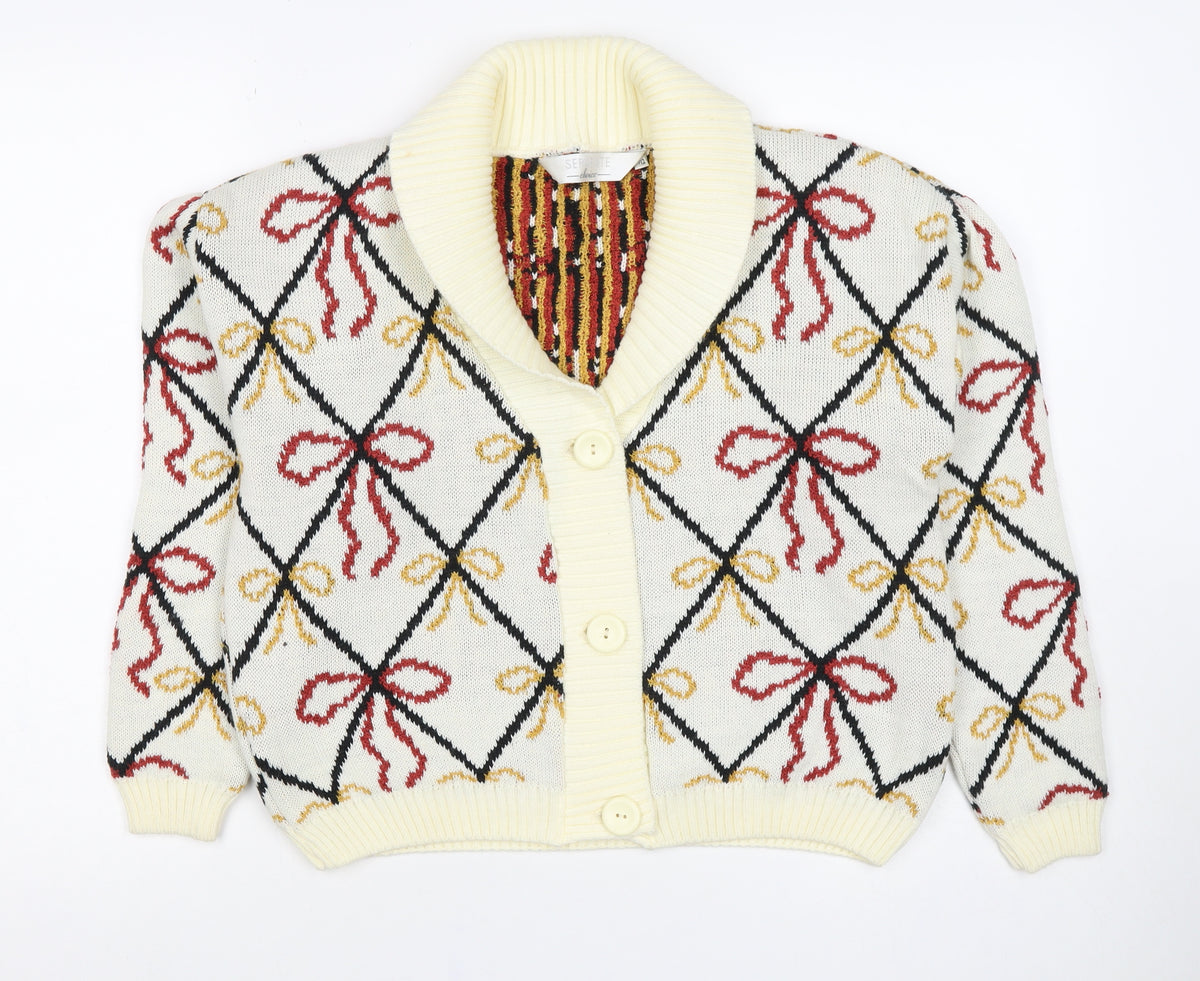 Separate Choice Women’s Ivory Geometric Knit Cardigan Size 12