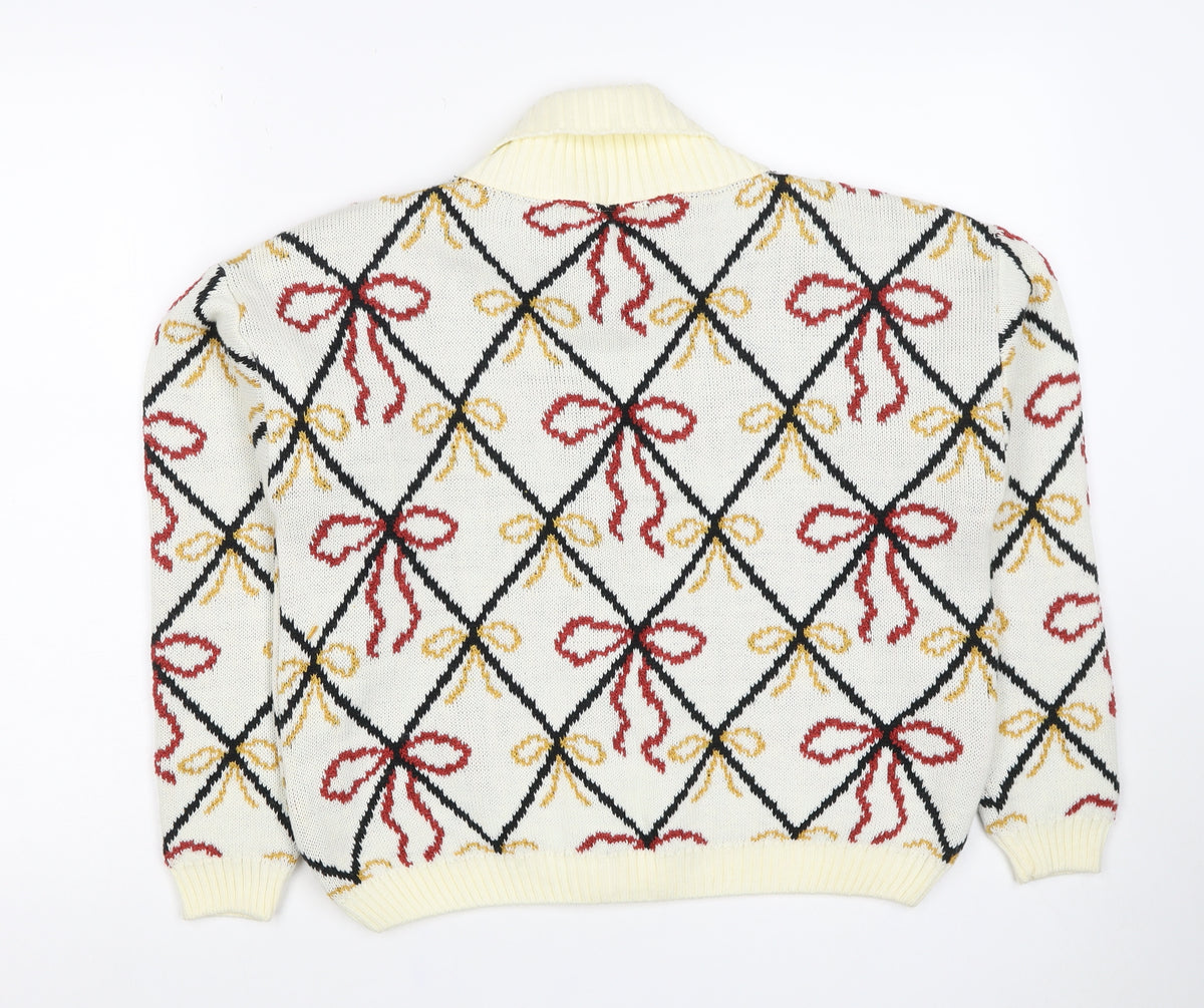Separate Choice Women’s Ivory Geometric Knit Cardigan Size 12