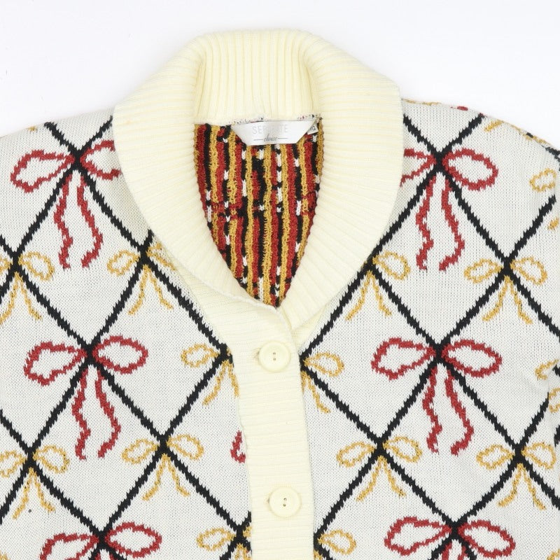 Separate Choice Women’s Ivory Geometric Knit Cardigan Size 12