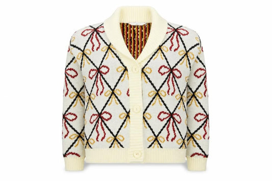 Separate Choice Women’s Ivory Geometric Knit Cardigan Size 12