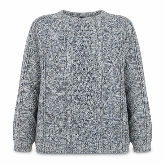 GAP Women Blue S Cable Knit 100% Cotton Crew Neck Jumper