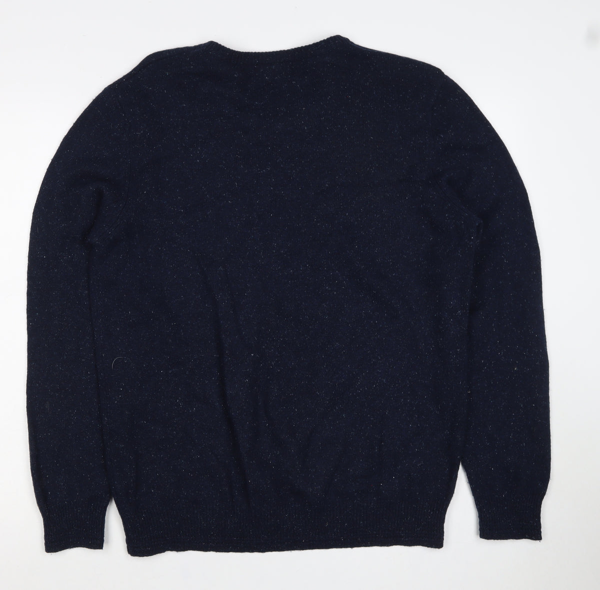 WITS Mens Blue M Slim Crew Neck Fleck Knit Pullover Jumper