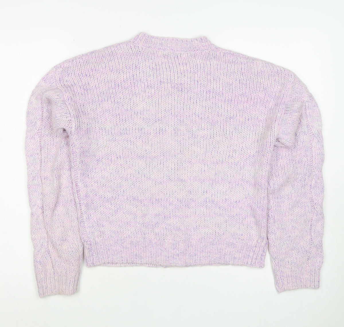 Next Women’s Purple XS Cable Knit Wool Alpaca Button Cardigan