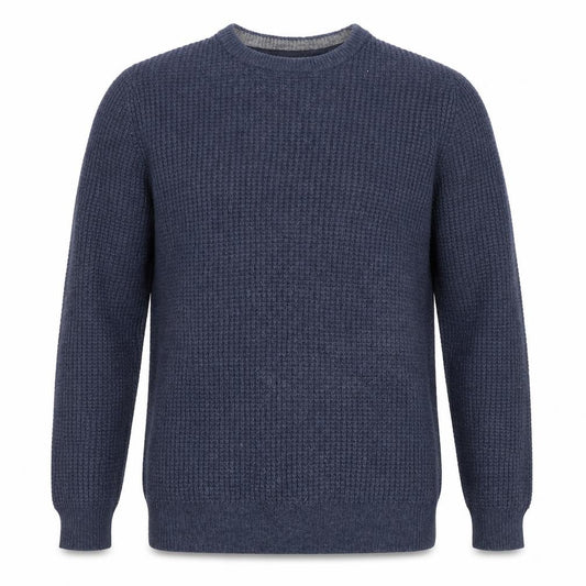 Ospray London Men's Blue L Lambswool Crew Neck Knit Pullover Jumper