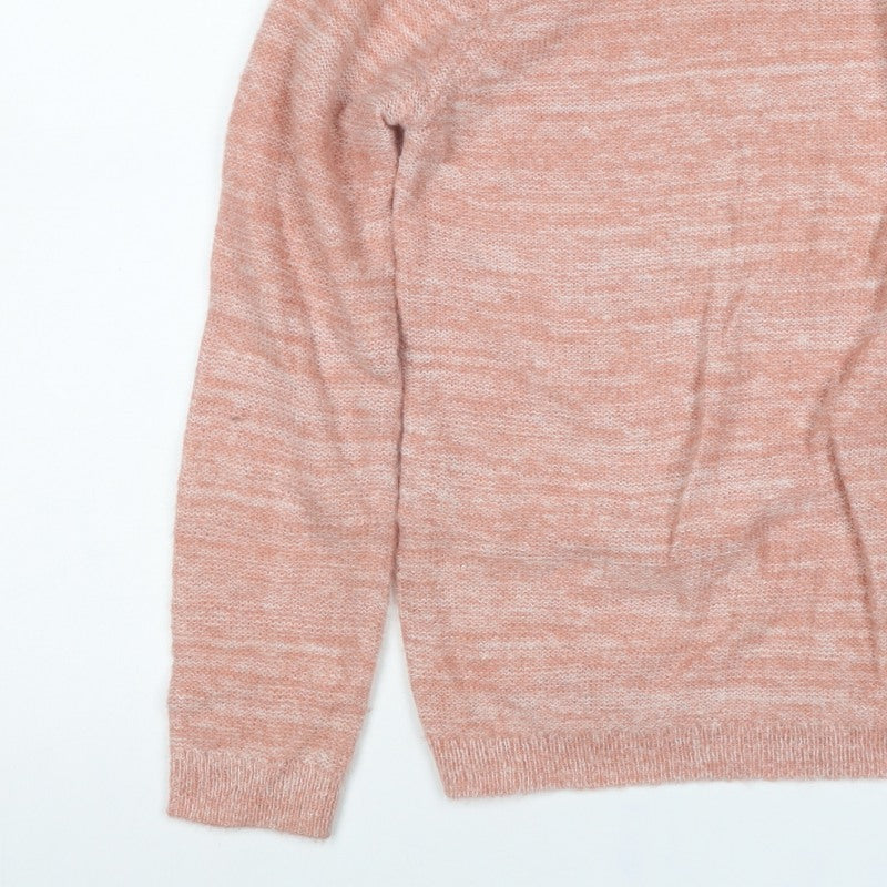 FatFace Girls Pink 12-13 Years Ruffle Knit Pullover Jumper