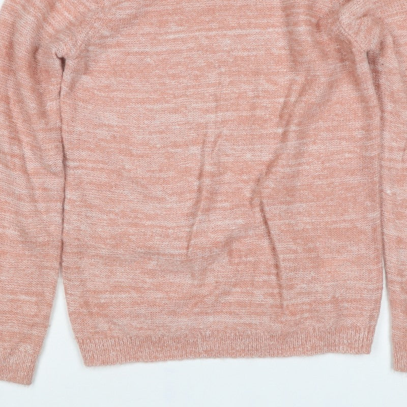 FatFace Girls Pink 12-13 Years Ruffle Knit Pullover Jumper